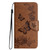 Samsung Galaxy S24 Ultra 5G Butterfly Embossed Flip Leather Phone Case - Brown