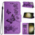 Samsung Galaxy S24 Ultra 5G Butterfly Embossed Flip Leather Phone Case - Purple