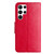 Samsung Galaxy S24 Ultra 5G Butterfly Flower Pattern Flip Leather Phone Case - Red