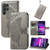 Samsung Galaxy S24 Ultra 5G Butterfly Love Flower Embossed Leather Phone Case - Gray
