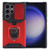 Samsung Galaxy S24 Ultra 5G Camera Shield Card Slot PC+TPU Phone Case - Red