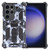 Samsung Galaxy S24 Ultra 5G Camouflage Armor Kickstand TPU + PC Magnetic Phone Case - Grey