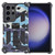 Samsung Galaxy S24 Ultra 5G Camouflage Armor Kickstand TPU + PC Magnetic Phone Case - Light Blue