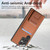 Samsung Galaxy S24 Ultra 5G Carbon Fiber Card Bag Fold Stand Phone Case - Brown