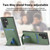 Samsung Galaxy S24 Ultra 5G Carbon Fiber Card Bag Fold Stand Phone Case - Green