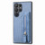 Samsung Galaxy S24 Ultra 5G Carbon Fiber Horizontal Flip Zipper Wallet Phone Case - Blue