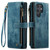 Samsung Galaxy S24 Ultra 5G CaseMe C30 Card Slots Zipper Wallet Leather Phone Case - Blue Samsung Galaxy S24 Ultra 5G CaseMe C30 Card Slots Zipper Wallet Leather Phone Case - Blue