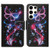 Samsung Galaxy S24 Ultra 5G Colored Drawing Pattern Leather Phone Case - Fluorescent Butterfly