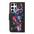 Samsung Galaxy S24 Ultra 5G Colored Drawing Pattern Leather Phone Case - Fluorescent Butterfly