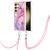 Samsung Galaxy S24 Ultra 5G Electroplating Marble Dual-side IMD Phone Case with Lanyard - Pink 013