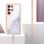 Samsung Galaxy S24 Ultra 5G Electroplating Marble Dual-side IMD Phone Case with Lanyard - White 006