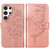 Samsung Galaxy S24 Ultra 5G Embossed Butterfly Leather Phone Case - Rose Gold