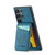 Samsung Galaxy S24 Ultra 5G Fierre Shann Crazy Horse Card Holder Back Cover PU Phone Case - Blue