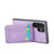 Samsung Galaxy S24 Ultra 5G Fierre Shann Crazy Horse Card Holder Back Cover PU Phone Case - Purple