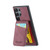 Samsung Galaxy S24 Ultra 5G Fierre Shann Crazy Horse Card Holder Back Cover PU Phone Case - Wine Red