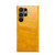 Samsung Galaxy S24 Ultra 5G Fierre Shann Oil Wax Texture Leather Phone Case with Card Slots - Yellow