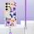 Samsung Galaxy S24 Ultra 5G Flowers and Plants Series IMD TPU Phone Case with Lanyard - Purple Begonia