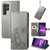 Samsung Galaxy S24 Ultra 5G Four-leaf Clasp Embossed Buckle Leather Phone Case - Gray