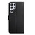 Samsung Galaxy S24 Ultra 5G HT02 Genuine Leather Fingerprint-proof Flip Phone Case - Black