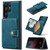 Samsung Galaxy S24 Ultra 5G JEEHOOD J01 Retro Magnetic Detachable Wallet Phone Case - Blue