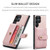 Samsung Galaxy S24 Ultra 5G JEEHOOD RFID Blocking Anti-Theft Magnetic Phone Case - Pink