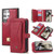 Samsung Galaxy S24 Ultra 5G Multi-functional Zipper Wallet Leather Phone Case - Red