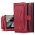 Samsung Galaxy S24 Ultra 5G Multi-functional Zipper Wallet Leather Phone Case - Red