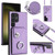 Samsung Galaxy S24 Ultra 5G Organ Card Bag Ring Holder Phone Case with Long Lanyard - Purple