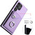 Samsung Galaxy S24 Ultra 5G Organ Card Bag Ring Holder Phone Case with Long Lanyard - Purple