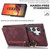 Samsung Galaxy S24 Ultra 5G Retro Ring and Zipper RFID Card Slot Phone Case - Wine Red