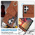 Samsung Galaxy S24 Ultra 5G Rhombic Texture Card Bag Phone Case with Long Lanyard - Brown