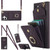 Samsung Galaxy S24 Ultra 5G Rhombic Texture Card Bag Phone Case with Long Lanyard - Dark Purple