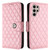 Samsung Galaxy S24 Ultra 5G Rhombic Texture Flip Leather Phone Case with Lanyard - Pink