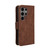 Samsung Galaxy S24 Ultra 5G Skin Feel Calf Texture Card Slots Leather Phone Case - Brown