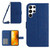 Samsung Galaxy S24 Ultra 5G Skin Feel Sun Flower Embossed Flip Leather Phone Case with Lanyard - Dark Blue