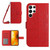 Samsung Galaxy S24 Ultra 5G Skin Feel Sun Flower Embossed Flip Leather Phone Case with Lanyard - Red