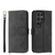 Samsung Galaxy S24 Ultra 5G Skin-feel Flowers Embossed Wallet Leather Phone Case - Black