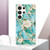 Samsung Galaxy S24 Ultra 5G Splicing Marble Flower IMD TPU Phone Case - Blue Flower