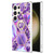 Samsung Galaxy S24 Ultra 5G Splicing Marble Flower IMD TPU Phone Case Ring Holder - Dark Purple