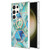 Samsung Galaxy S24 Ultra 5G Splicing Marble Flower IMD TPU Phone Case Ring Holder - Green