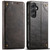 Samsung Galaxy S24 Ultra 5G Suteni Baroque Calf Texture Buckle Wallet Leather Phone Case - Black