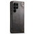 Samsung Galaxy S24 Ultra 5G Suteni Baroque Calf Texture Buckle Wallet Leather Phone Case - Black
