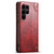 Samsung Galaxy S24 Ultra 5G Suteni Baroque Calf Texture Buckle Wallet Leather Phone Case - Red