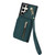 Samsung Galaxy S24 Ultra 5G YM006 Skin Feel Zipper Card Bag Phone Case with Dual Lanyard - Green