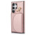 Samsung Galaxy S24 Ultra 5G YM007 Ring Holder Card Bag Skin Feel Phone Case - Rose Gold