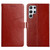 Samsung Galaxy S24 Ultra 5G Y-shaped Pattern Flip Leather Phone Case - Brown