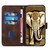 Samsung Galaxy S24 Ultra 5G YX0060 Elephant Head Embossed Phone Leather Case with Lanyard - Coffee