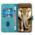 Samsung Galaxy S24 Ultra 5G YX0060 Elephant Head Embossed Phone Leather Case with Lanyard - Light Blue
