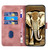Samsung Galaxy S24 Ultra 5G YX0060 Elephant Head Embossed Phone Leather Case with Lanyard - Pink