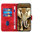 Samsung Galaxy S24 Ultra 5G YX0060 Elephant Head Embossed Phone Leather Case with Lanyard - Red